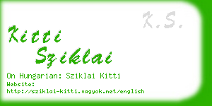 kitti sziklai business card